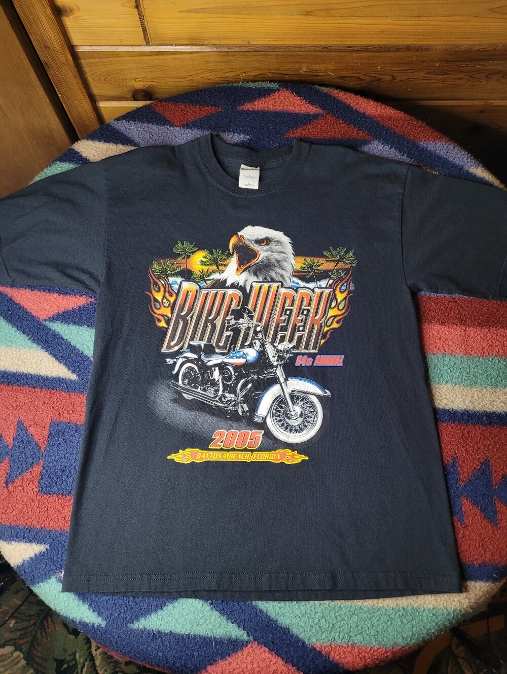 Vtg Bike Week 2005 T Shirt Mens Large Daytona Beach 64th Annual Motorcycle Eagle
